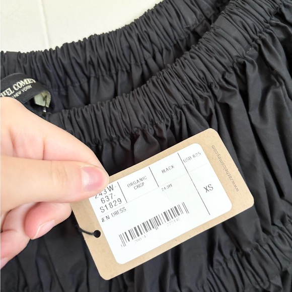 Rachel Comey black smocked Jen dress size XS new organic cotton midi - Picture 5 of 8